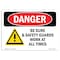 Signmission OSHA Danger, Be Sure Safety Guards Work At All Times, 24in X 18in Decal, 18" W, 24" L, Landscape OS-DS-D-1824-L-1042 - alternate 1